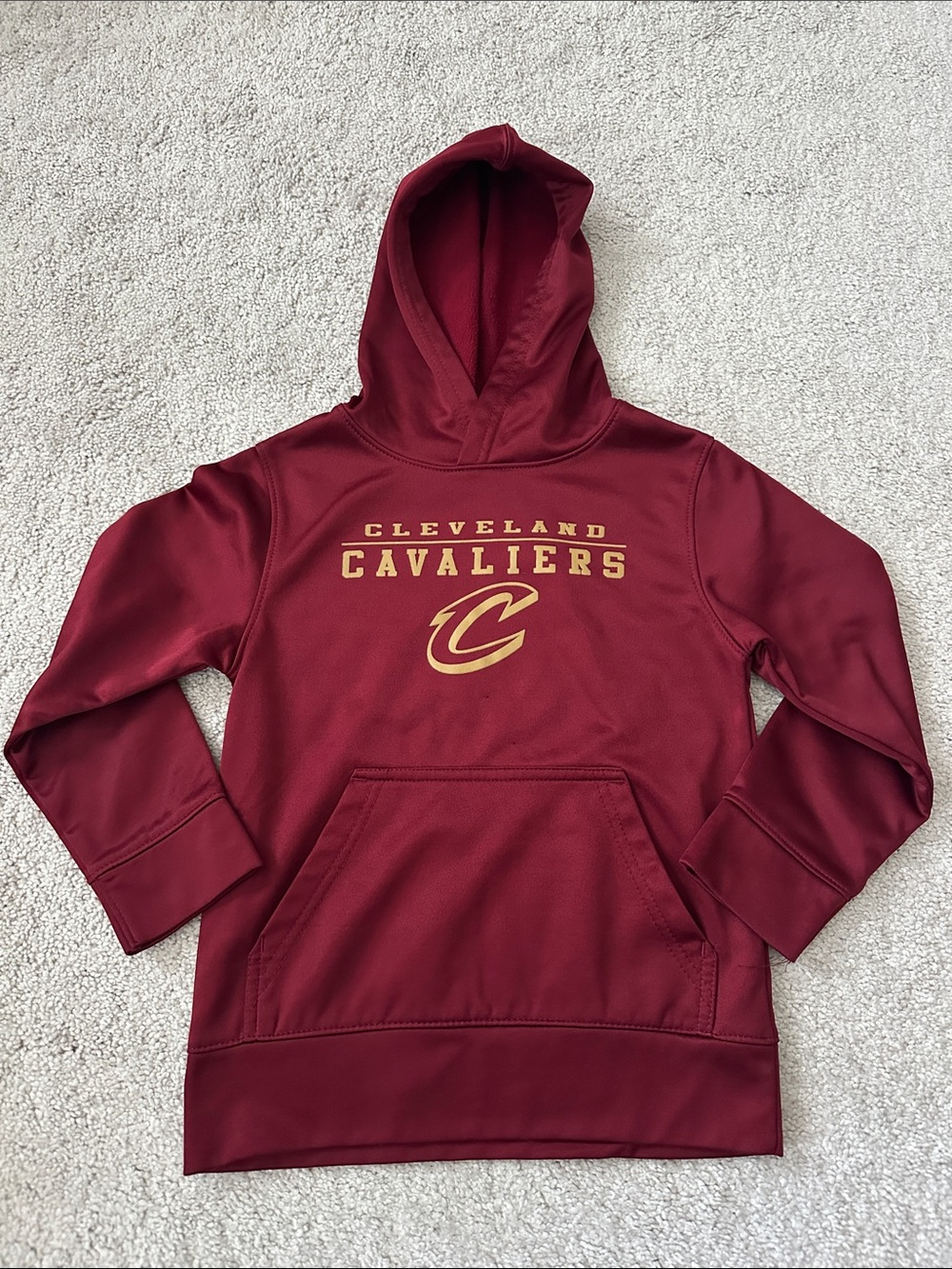 NBA Cleveland Cavaliers Kids Maroon and Gold Hoodie Sweatshirt